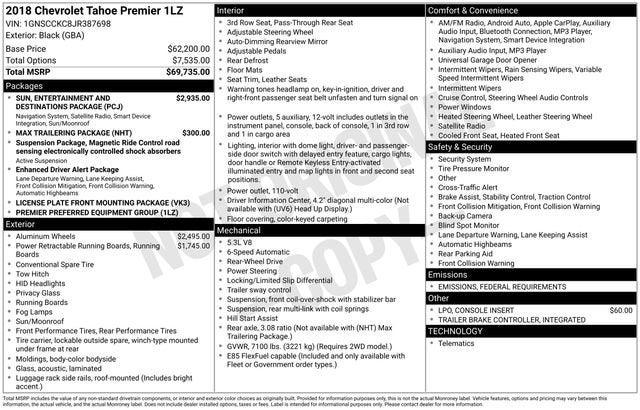 2018 Chevrolet Tahoe Premier 2018 Chevrolet Tahoe Premier