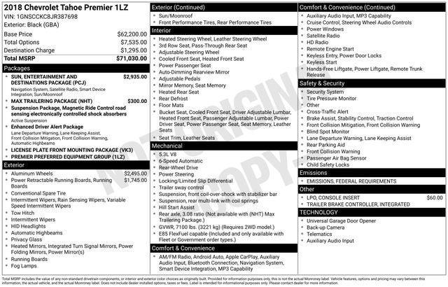 2018 Chevrolet Tahoe Premier 2018 Chevrolet Tahoe Premier