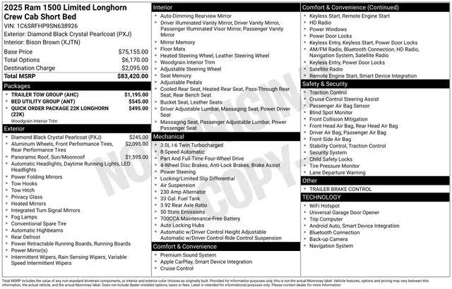 2025 Ram 1500 Limited Longhorn Crew Cab 4x4 5'7" Box