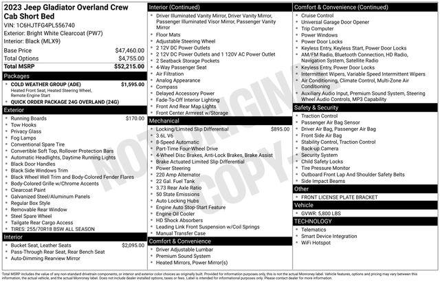 2023 Jeep Gladiator Overland 4x4
