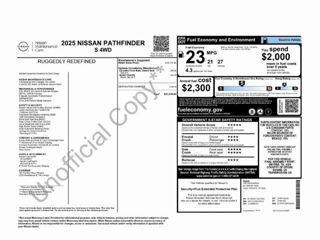 2025 Nissan Pathfinder S 4WD