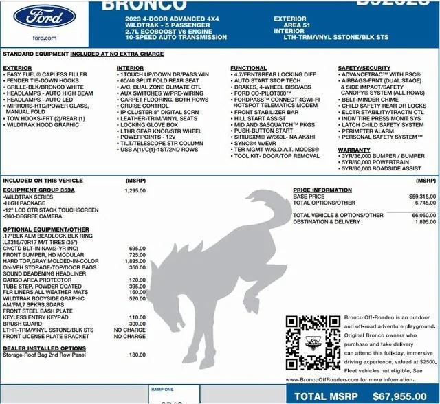 2023 Ford Bronco Wildtrak