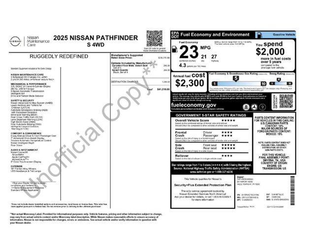 2025 Nissan Pathfinder S 4WD