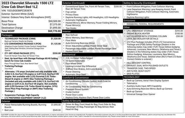 2023 Chevrolet Silverado 1500 4WD Crew Cab Short Bed LTZ