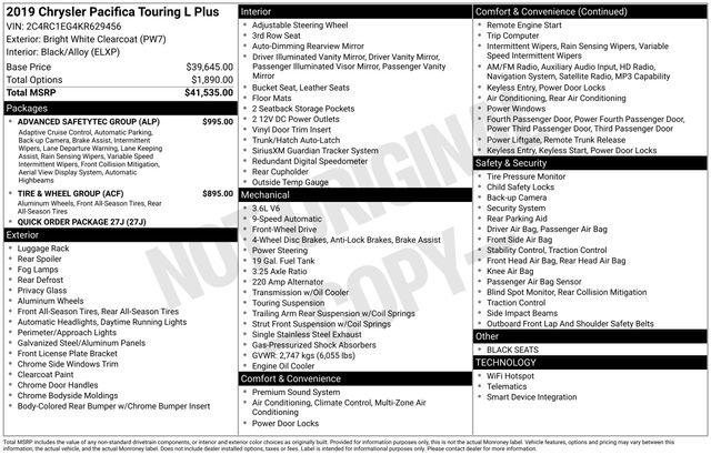 2019 Chrysler Pacifica Touring L Plus