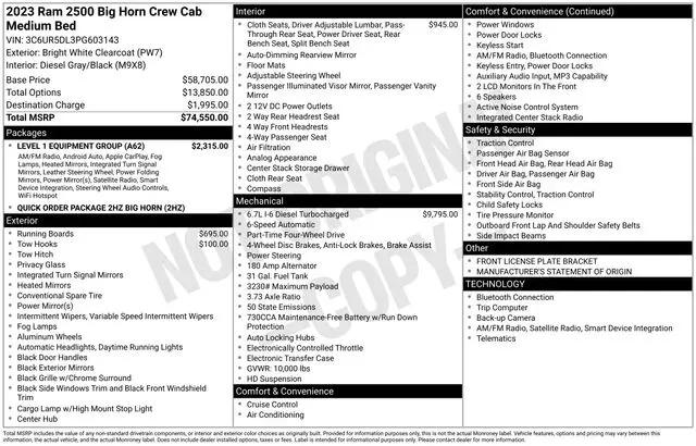2023 Ram 2500 Big Horn Crew Cab 4x4 64 Box