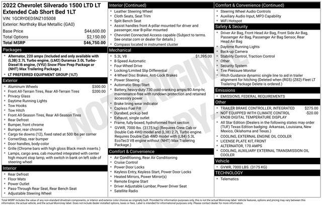 2022 Chevrolet Silverado 1500 LTD 4WD Double Cab Standard Bed LT