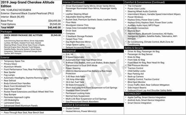 2019 Jeep Grand Cherokee Altitude 4x4 2019 Jeep Grand Cherokee Altitude 4x4