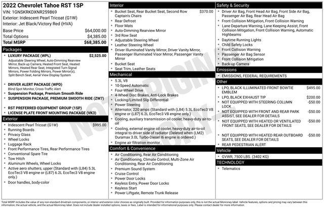 2022 Chevrolet Tahoe 4WD RST
