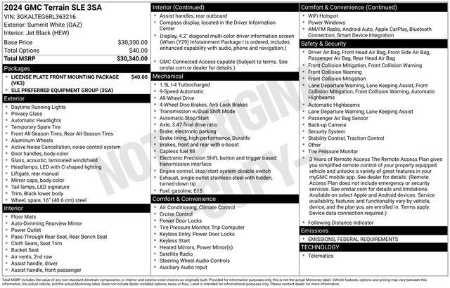 2024 GMC Terrain AWD SLE