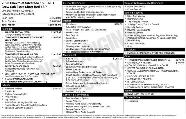2020 Chevrolet Silverado 1500 2WD Crew Cab Short Bed RST
