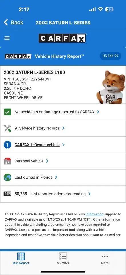 2002 Saturn L-Series L100 for sale in Pompano Beach, FL
