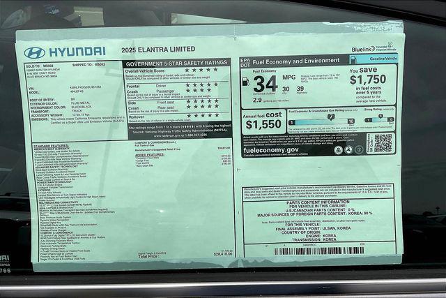 New 2025 Hyundai Elantra For Sale in Olive Branch, MS
