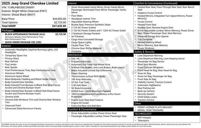2025 Jeep Grand Cherokee GRAND CHEROKEE LIMITED 4X4