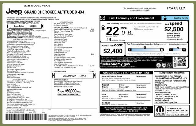 2025 Jeep Grand Cherokee Altitude X 4x4 for sale in Charlotte, NC