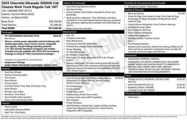 2025 Chevrolet Silverado 3500HD Work Truck