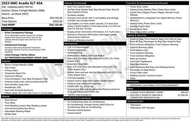 2023 GMC Acadia AWD SLT