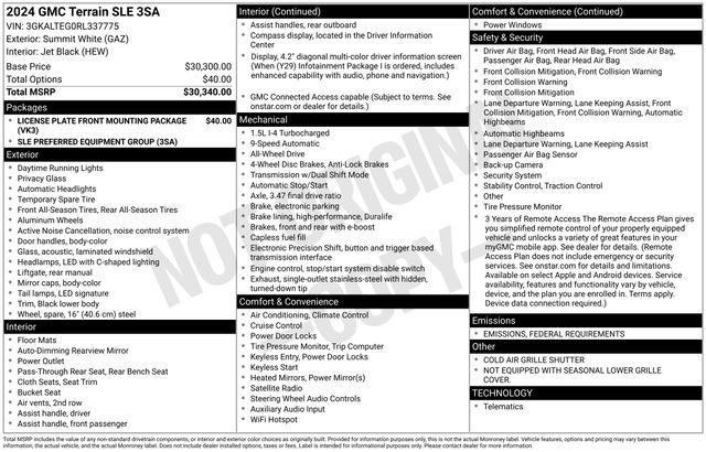 2024 GMC Terrain AWD SLE