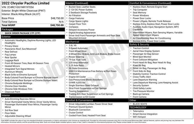 2022 Chrysler Pacifica Limited