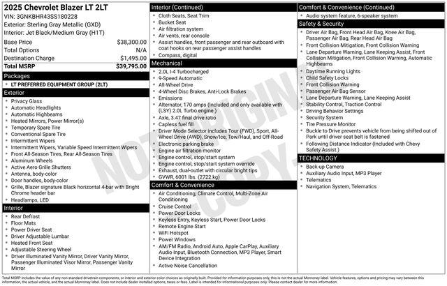 2025 Chevrolet Blazer AWD 2LT