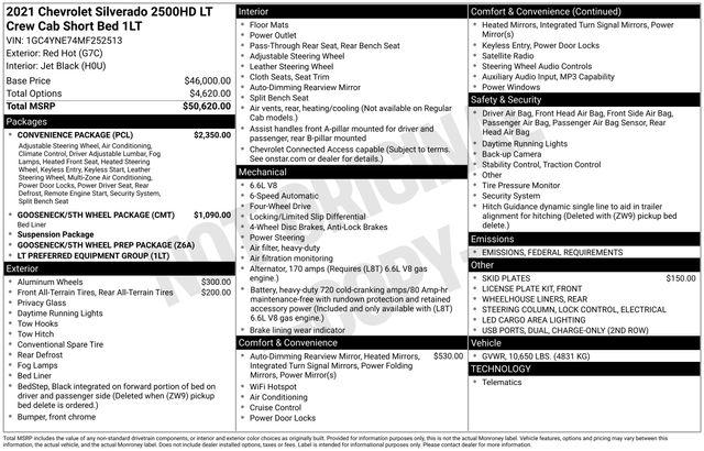 2021 Chevrolet Silverado 2500HD 4WD Crew Cab Standard Bed LT