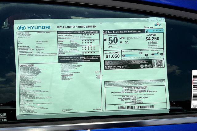 New 2025 Hyundai Elantra Hybrid For Sale in Olive Branch, MS