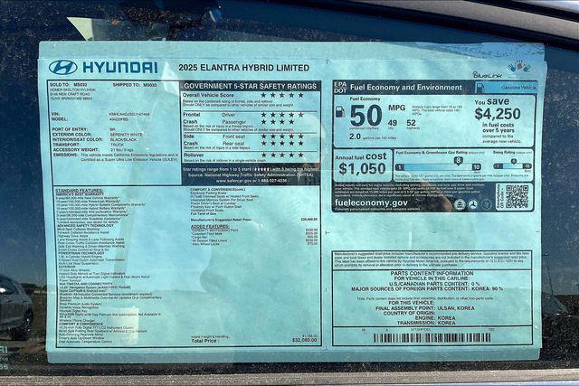 New 2025 Hyundai Elantra Hybrid For Sale in Olive Branch, MS