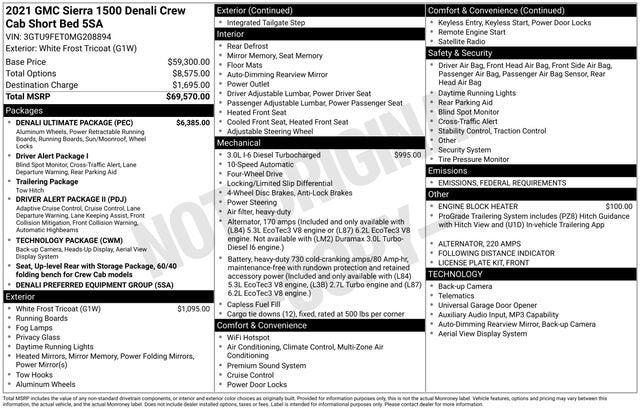 2021 GMC Sierra 1500 4WD Crew Cab Short Box Denali