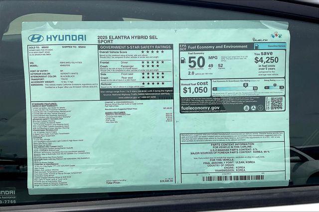 New 2025 Hyundai Elantra Hybrid For Sale in Olive Branch, MS
