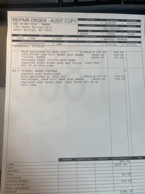 2020 RAM 1500 Big Horn Crew Cab 4x4 57 Box