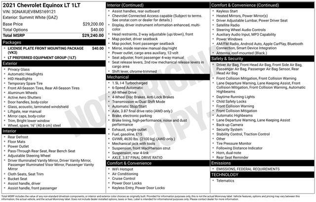 2021 Chevrolet Equinox AWD LT