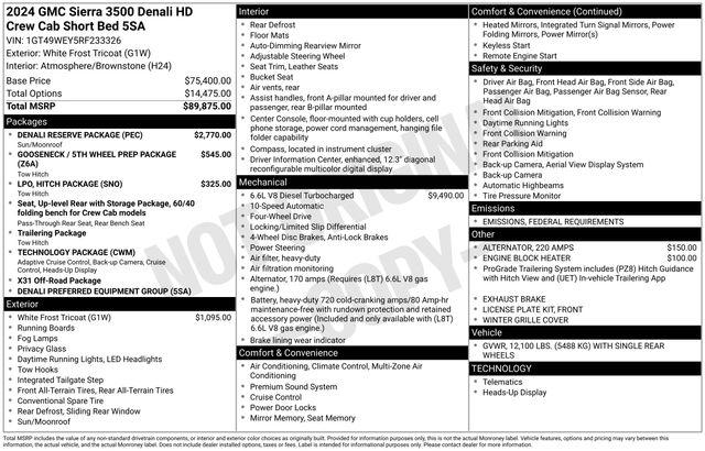 2024 GMC Sierra 3500HD 4WD Crew Cab Standard Bed Denali