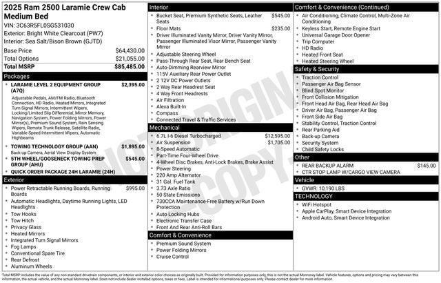 2025 RAM Ram 2500 RAM 2500 LARAMIE CREW CAB 4X4 64 BOX