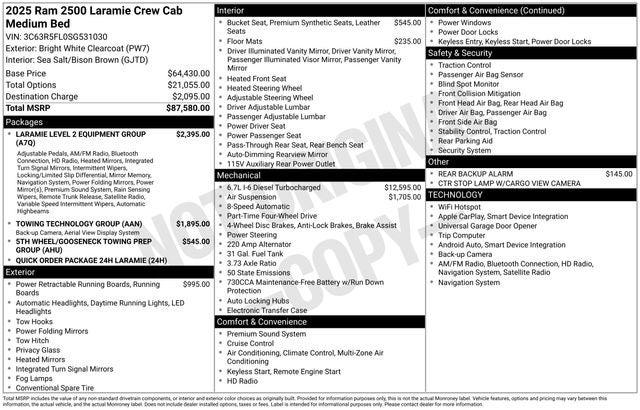 2025 RAM Ram 2500 RAM 2500 LARAMIE CREW CAB 4X4 64 BOX