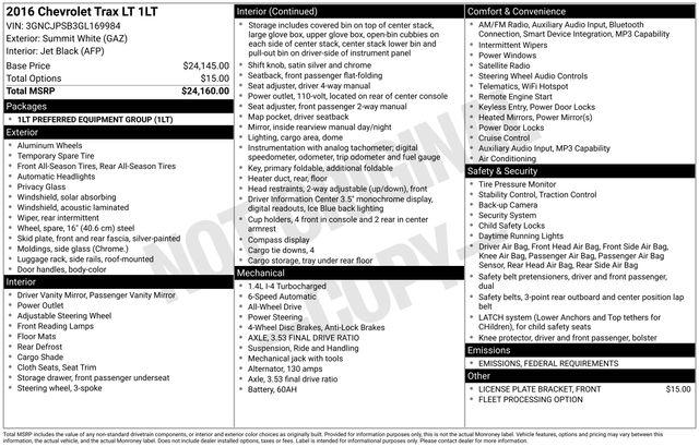 2016 Chevrolet Trax LT