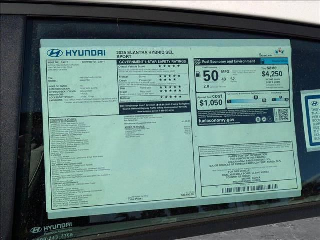 2025 Hyundai Elantra Hybrid SEL Sport