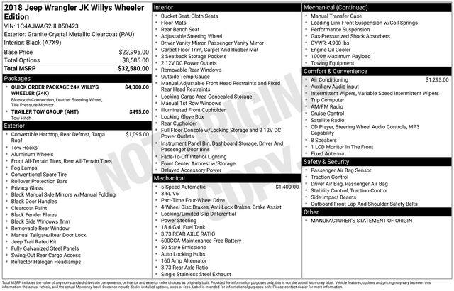 2018 Jeep Wrangler JK Willy Wheeler 4x4