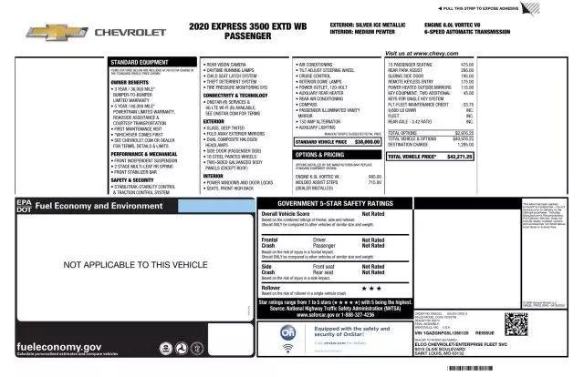 2020 Chevrolet Express Passenger RWD 3500 Extended Wheelbase LS