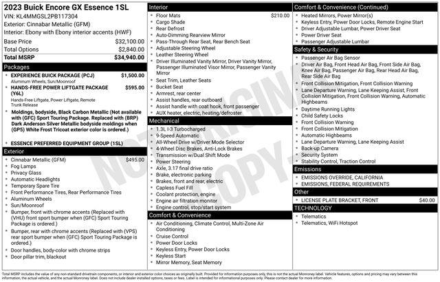 2023 Buick Encore GX Essence AWD