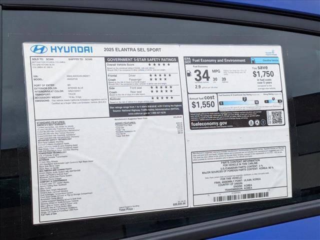 2025 Hyundai Elantra SEL Sport