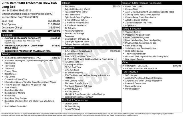 2025 RAM Ram 2500 RAM 2500 TRADESMAN CREW CAB 4X4 8 BOX 2025 RAM Ram 2500 RAM 2500 TRADESMAN CREW CAB 4X4 8 BOX