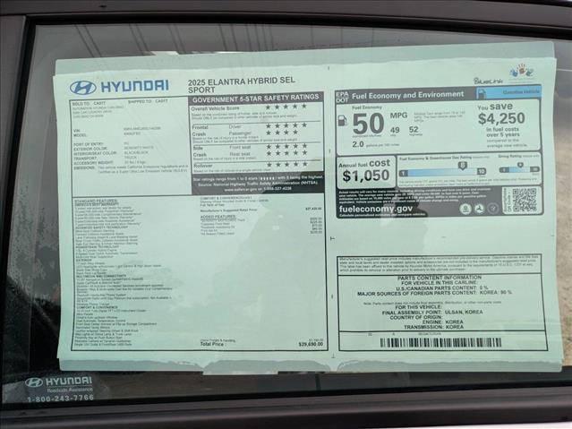 2025 Hyundai Elantra Hybrid SEL Sport