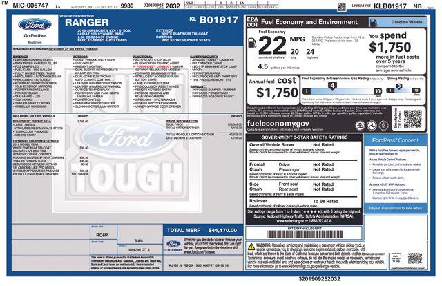 2019 Ford Ranger LARIAT