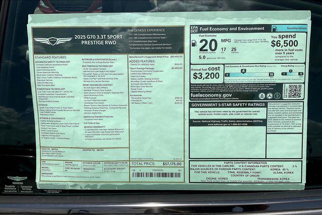 Used 2025 Genesis G70 For Sale in Millington, TN
