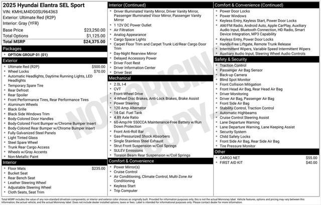 2025 Hyundai Elantra SEL Sport