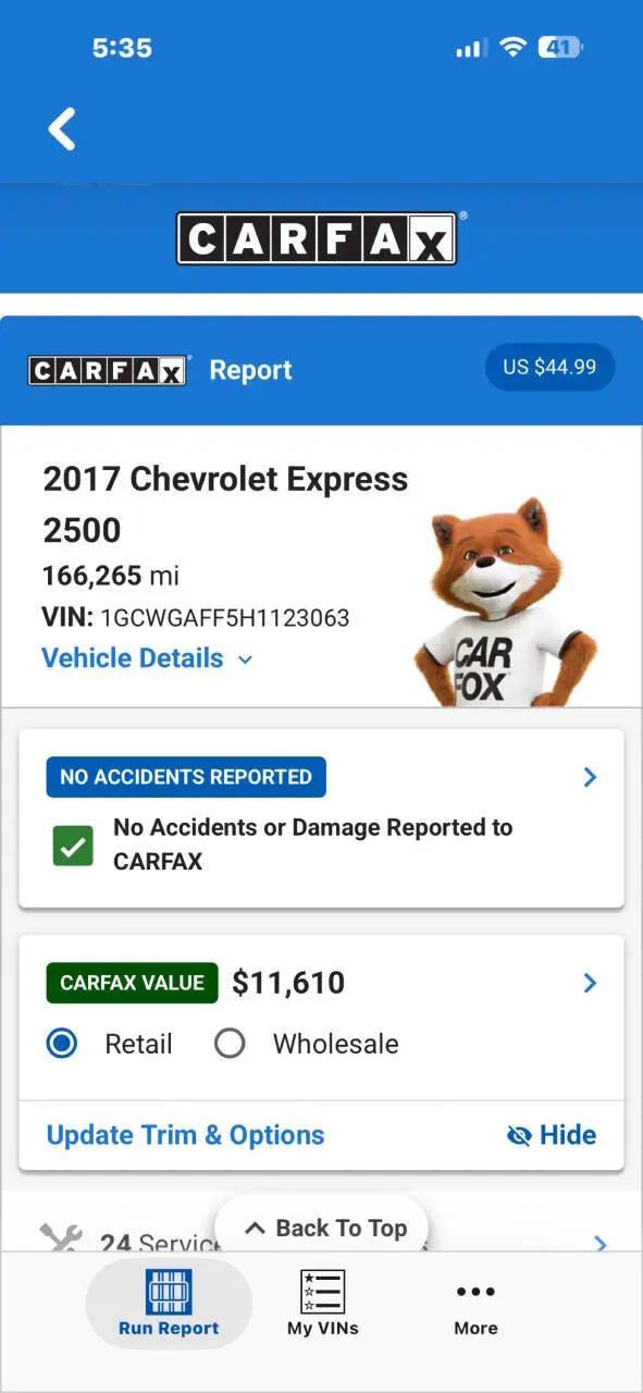 2017 Chevrolet Express Work Van