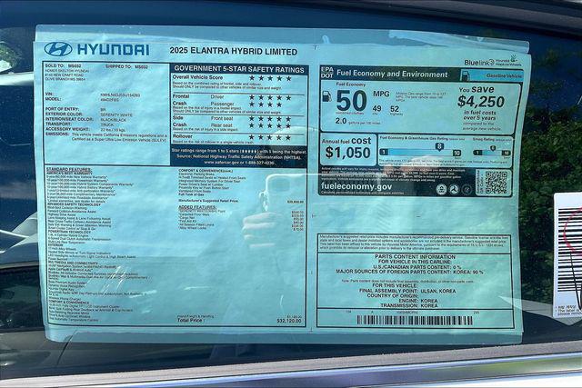 New 2025 Hyundai Elantra Hybrid For Sale in Olive Branch, MS