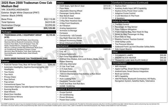 2025 RAM Ram 2500 RAM 2500 TRADESMAN CREW CAB 4X4 64 BOX 2025 RAM Ram 2500 RAM 2500 TRADESMAN CREW CAB 4X4 64 BOX