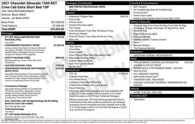 2021 Chevrolet Silverado 1500 4WD Crew Cab Short Bed RST