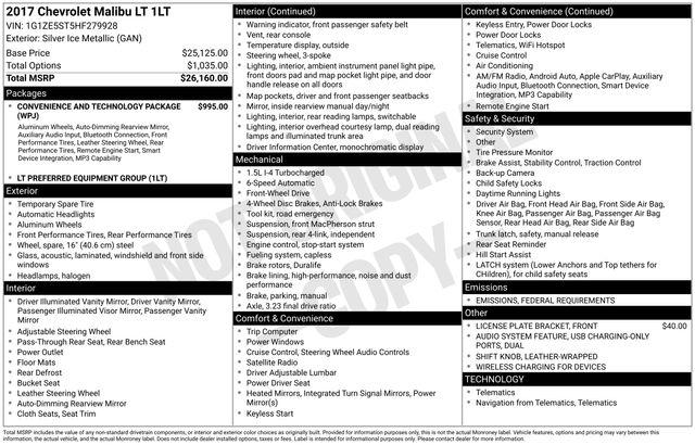 2017 Chevrolet Malibu 1LT